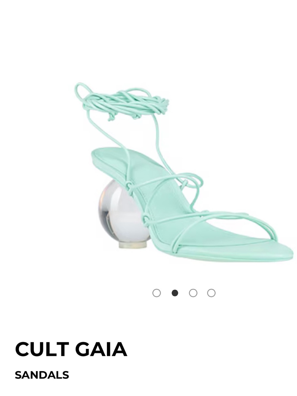 cult gaia mint lace-up sphere-heel sandal